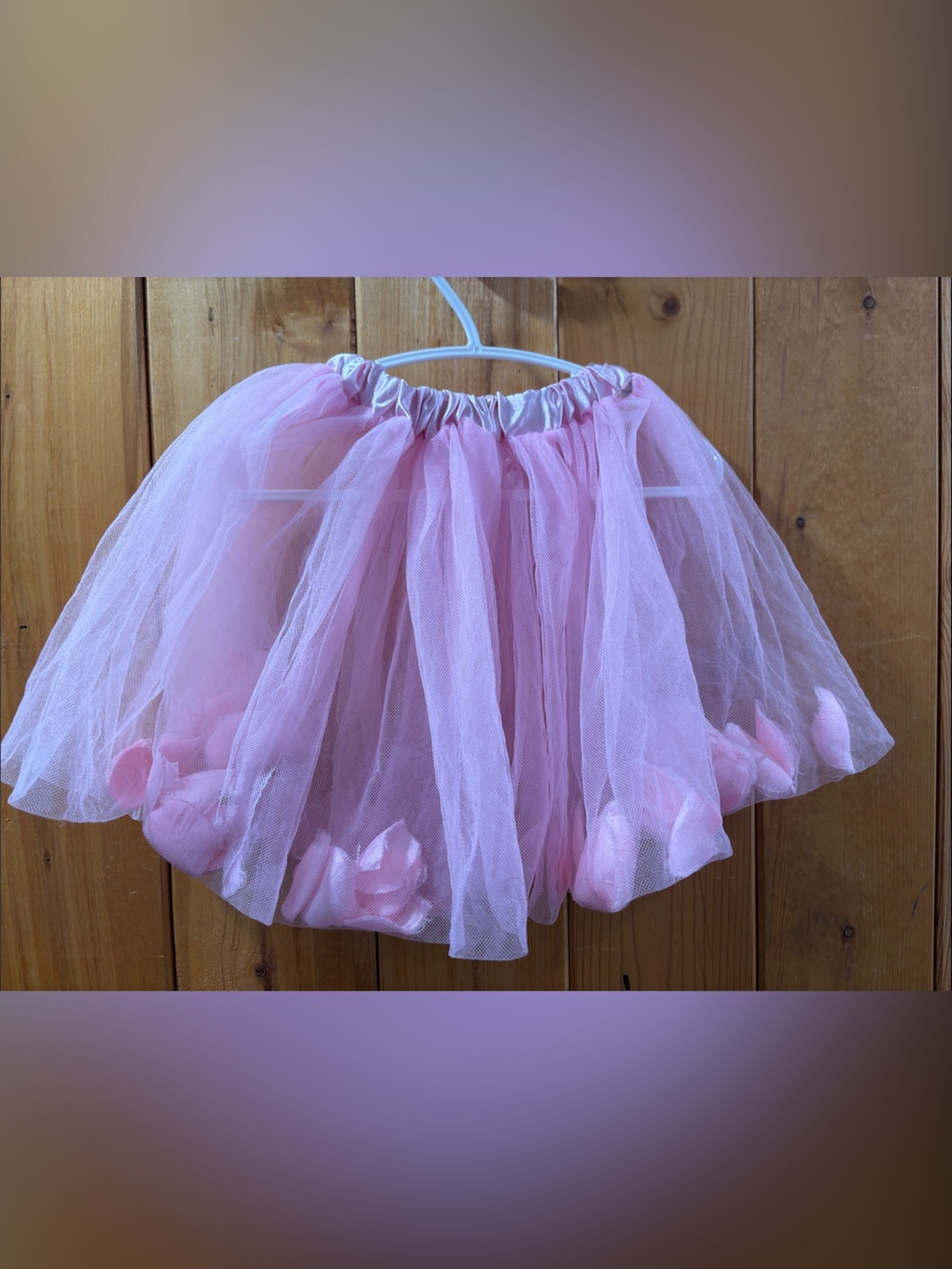 Pink Tulle Ballet Skirt with Petal Accents